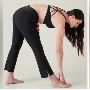 Athleta Black Transcend Stash Crop Straight Leg Pants